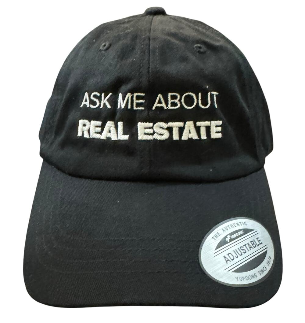 Ask Me About Real Estate Embroidered Adjustable Hat Cap New Investor Agent